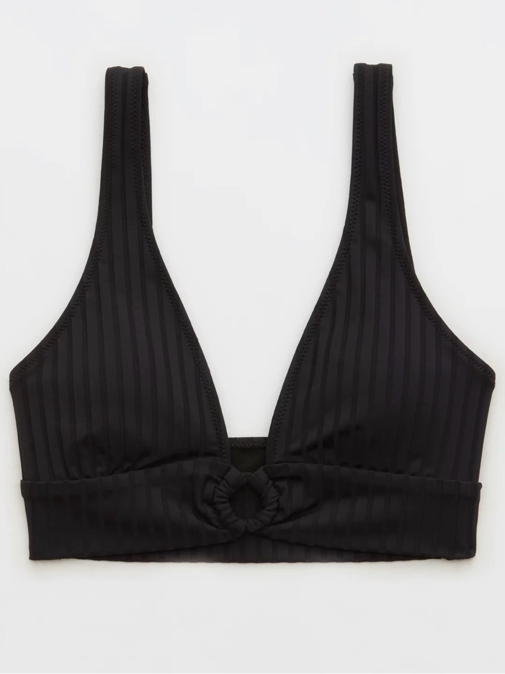 Aerie Wide Rib Longline Plunge Ring Bikini Top